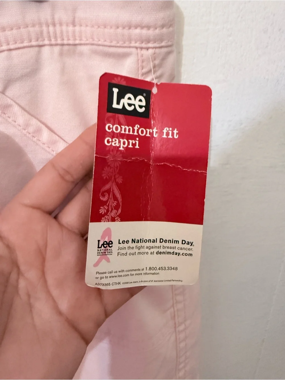 Lee Pale Pink Cargo Capris